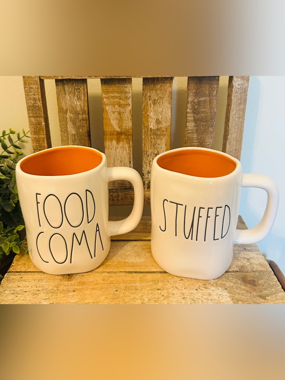 Rae Dunn Ceramic Fall Thanksgiving Mugs FOOD COMA & STUFFED